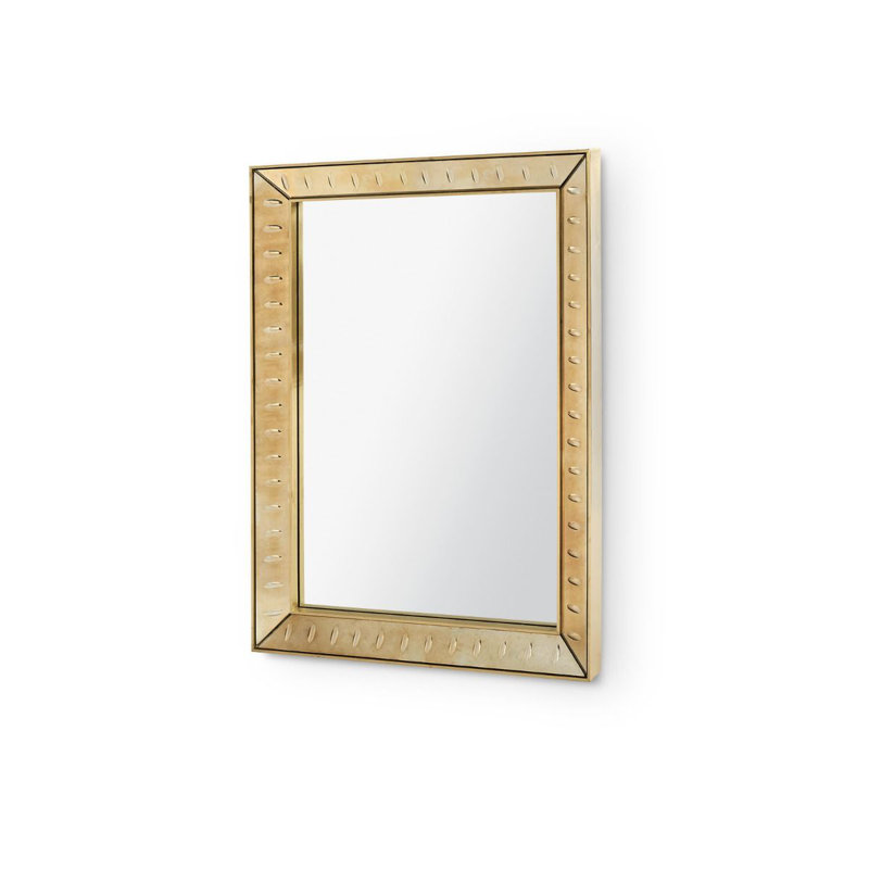 Reese Rectangle Brass Beveled Mirror, 38'' x 28''