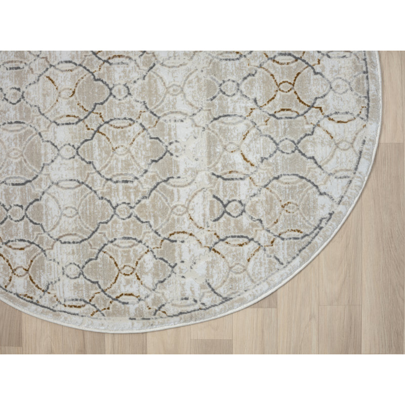Noemi cream Rug, Round 120cm