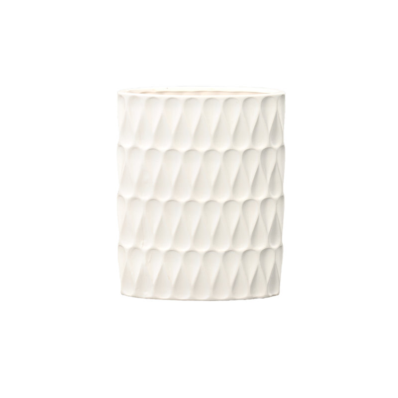 Ceramic Oval Vase Gloss Finish White
