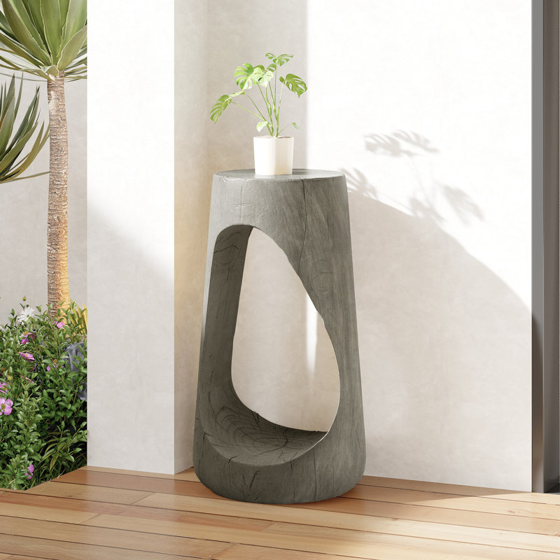 Table d'appoint, table de bout creuse, tabouret de jardin, Gris