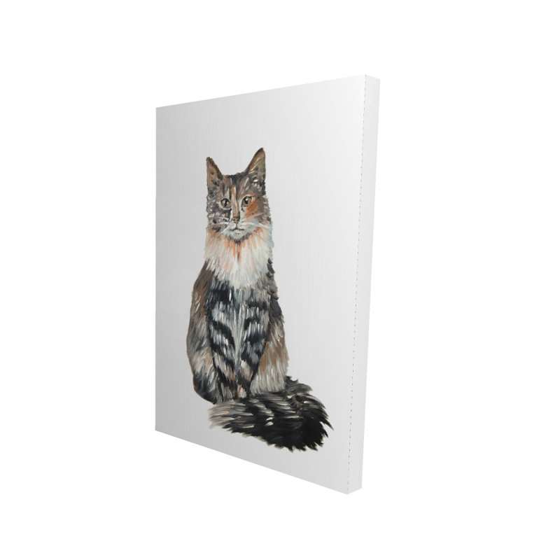 Toile chat norvégien | Art animalier blanc