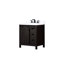 Meuble-lavabo brun rustique 30 po X P 22 po D, ensemble de comptoir et robinet en quartz blanc-117980153