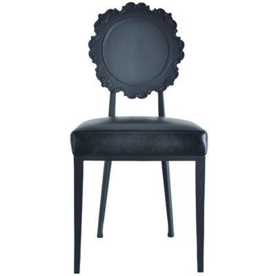Earl Gray Leather Dining Chair