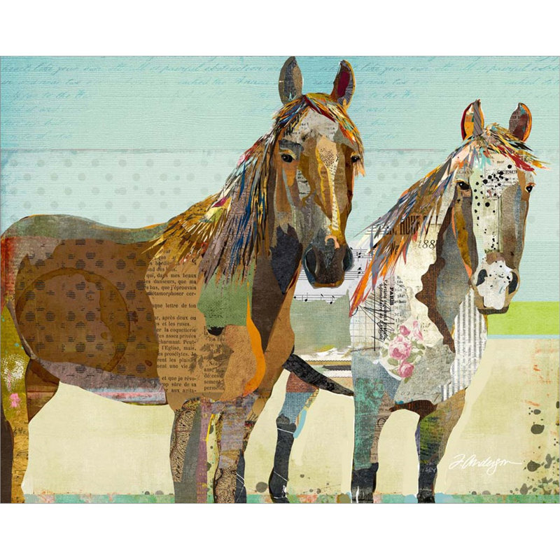 «Two Horses» par Traci Anderson, art mural sur toile