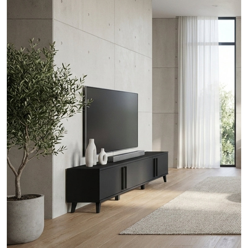 Unfinished TV Stand for TVs up to 78", Black