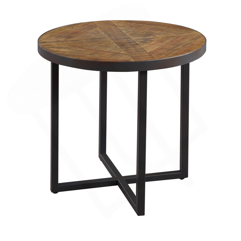 Brown Round End Table