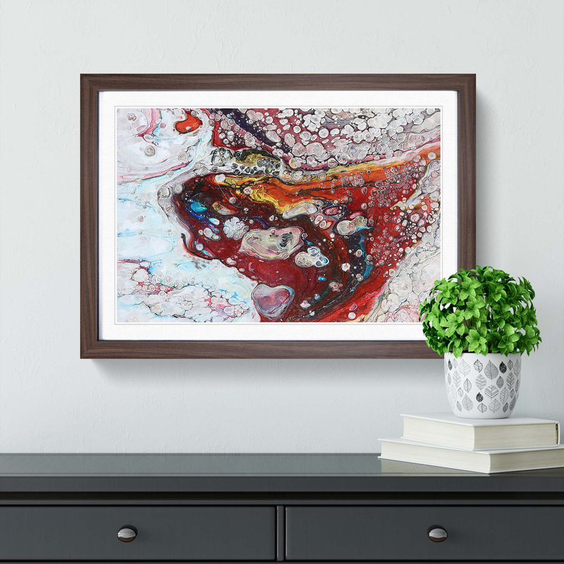 Infinite Love in Abstract - Framed Print, 50cm H x 76cm W x 2cm D, Walnut