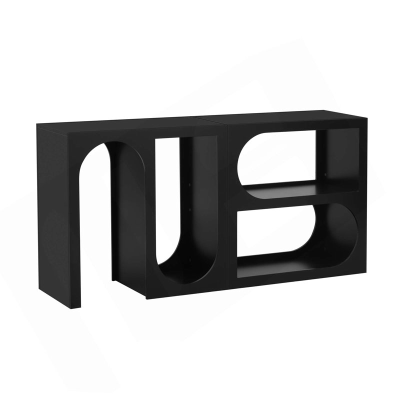 Modular Entryway Console Table With Rectangular Exterior And Curved Interior Design For Customizable Arrangements,Suitable For Study,Entrance And Living Room