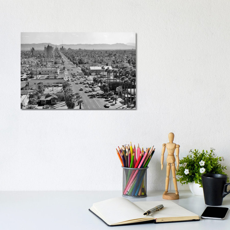 1960s Downtown Phoenix Arizona USA - Wrapped Canvas Print, 20.32 cm H x 30.48 cm W