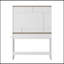 Table de maquillage Farmhouse, coiffeuse de 43 po de largeur avec miroir éclairé et tiroir de maquillage, grande coiffeuse moderne avec porte-séchoir pour chambre à coucher, blanc