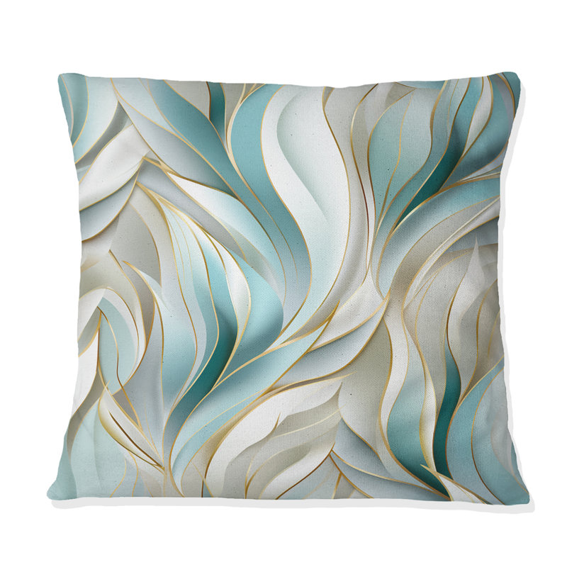 Green And White Sparkling Dazzle Glamour I - Polyester Throw Pillow, 18" x 18"