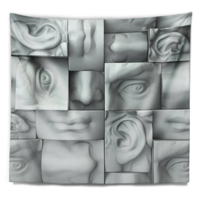Tapisserie abstract abstract white blocks