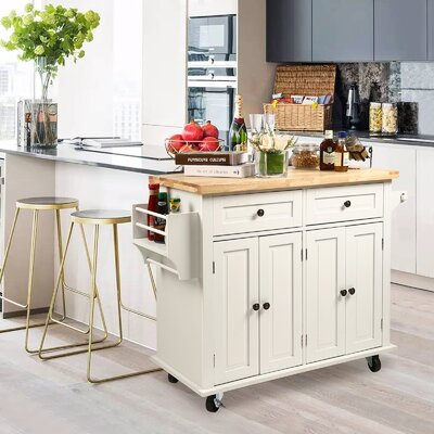 Red Barrel Studio® Solid Wood Kitchen Island & Reviews | Wayfair