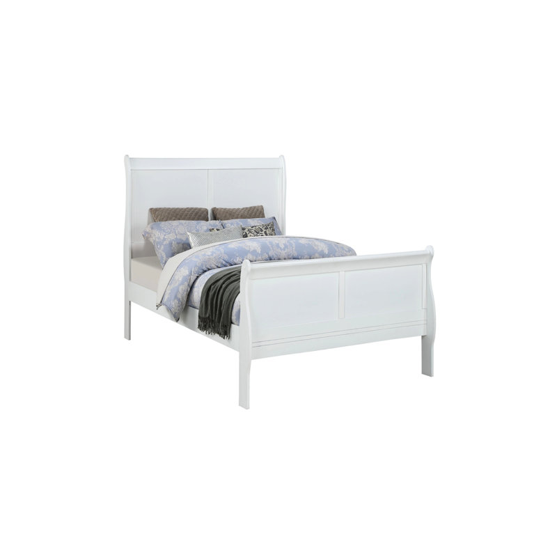 Solid Wood Twin Size White Bed For Bedroom, Design, Bracket Feet, English , Foundation Required Adaptability Bedroom Bed, Wood, Transitional Specification