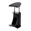 Chariot mobile pour ordinateur portable, bureau d'ordinateur assis avec support avec tiroir, support de bureau à hauteur réglable avec plateau pivotant et rangement