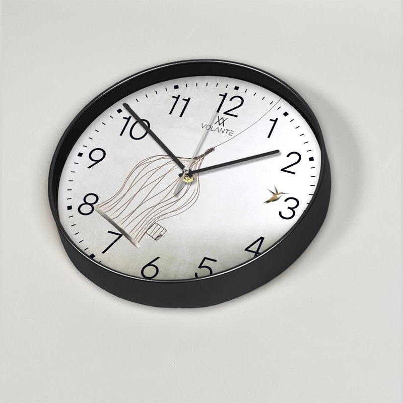 Cobleskill Elegant Decorative Wall Clock, 12 in Diameter, 1.8 in Thick | 100% Plastic Frame, Real Glass Cover | Perfect for Home Décor, Living Room, and Office | Stylish Timepiece with Modern Design