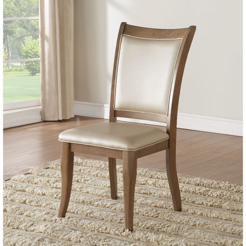 Chaise d’appoint à dossier en lattes beige