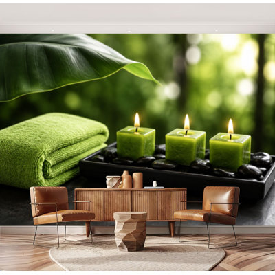 Wall Mural Peel and Stick Wallpaper spa massage aromatherapy Self-Adhesive Removable Contact Paper Wall Decor for Living Room Bedroom 69"H x 96"W