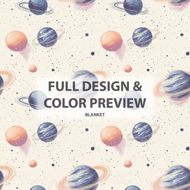 Jeté de lit Pastel Planets - Blue Starburst