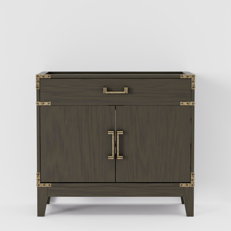 Meuble-lavabo simple en chêne l 36 po x P 22 po Laurel, Chêne brun
