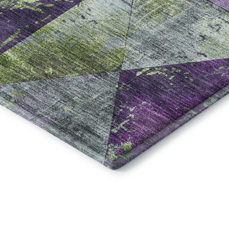 Premium Machine Washable Varroville AMF1721 Geometric Rug, Round 8'