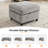 25.6” Wide Square Storage Ottoman Module For Modular Sectional Sofa, Chenille-1609262440