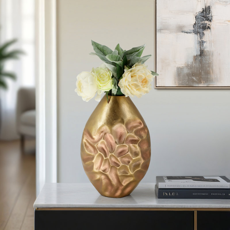 Mercer41 15" Cartwright Hammered Vase, Bronze