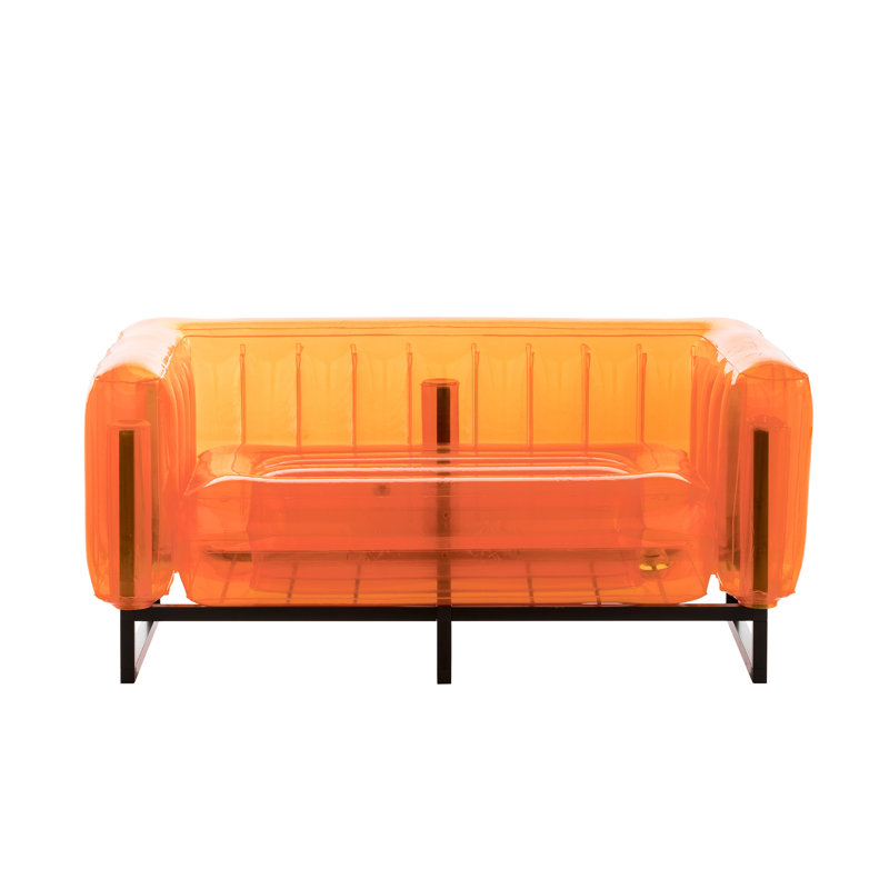 Yomi 151cm Wide Patio Sofa with Cushions, Orange
