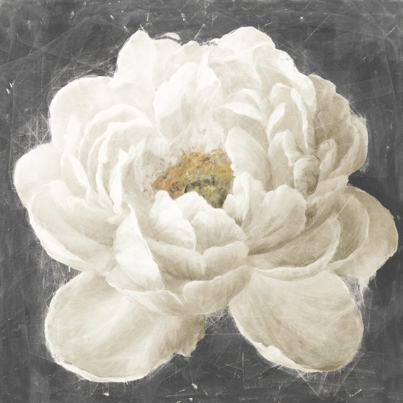 Fleur vive I fleur blanche, H 12 po x l 12 po x P 1,25 po