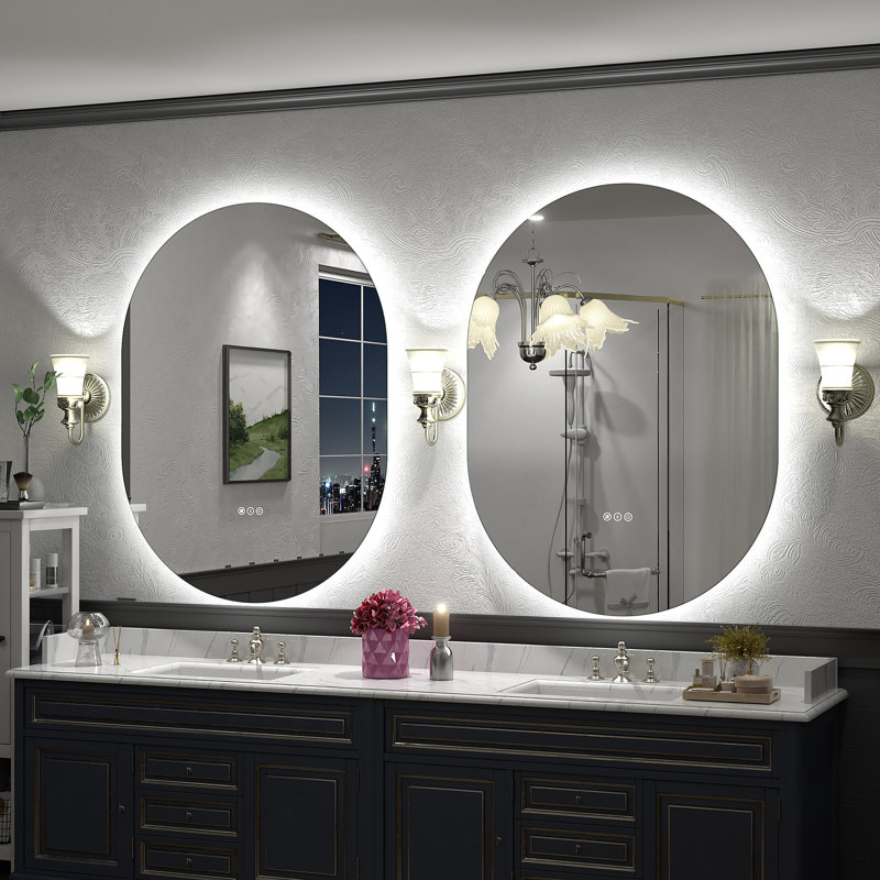Aevar UL Certified LED Anti-Fog Tempered Glass Bathroom/Vanity Mirror with 3-Year Warranty, 40" x 30"