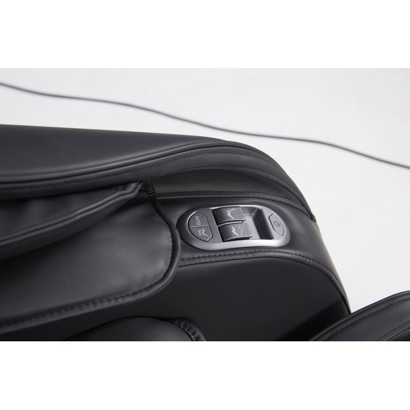 Faux Leather Heated Massage Chair, Black Faux Leather