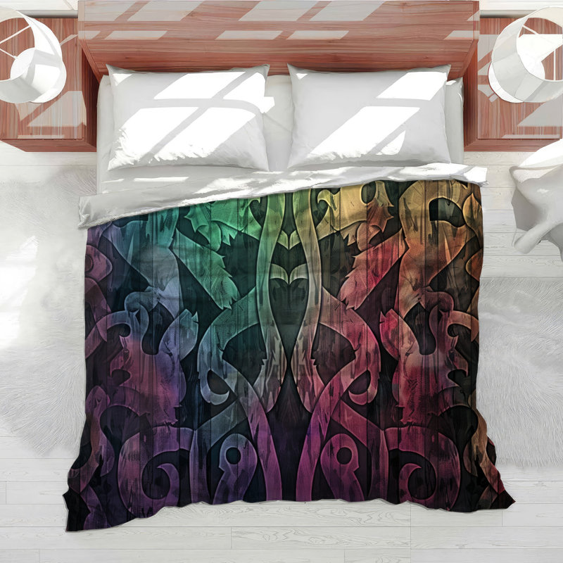 Abstract Pattern Bedding Geometric Comforter Mid Century Modern, Twin Comforter