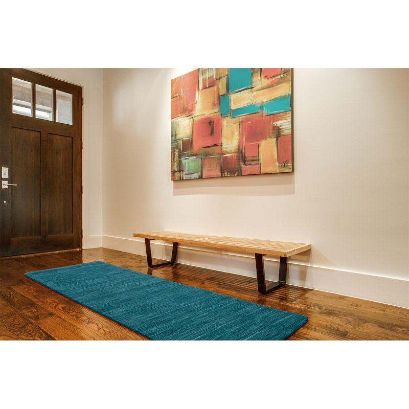 Kaden Performance Wool Indoor Rug, Runner 2'6" x 8', Teal