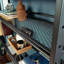 Bureau avec rehausse, finition brune