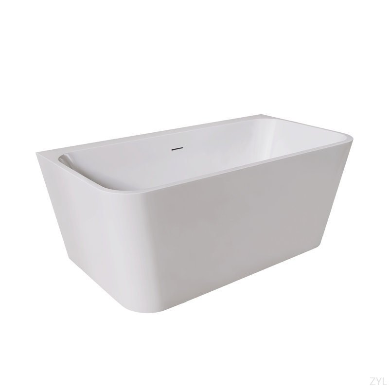 Baignoires autoportantes rectangulaires blanches en acrylique