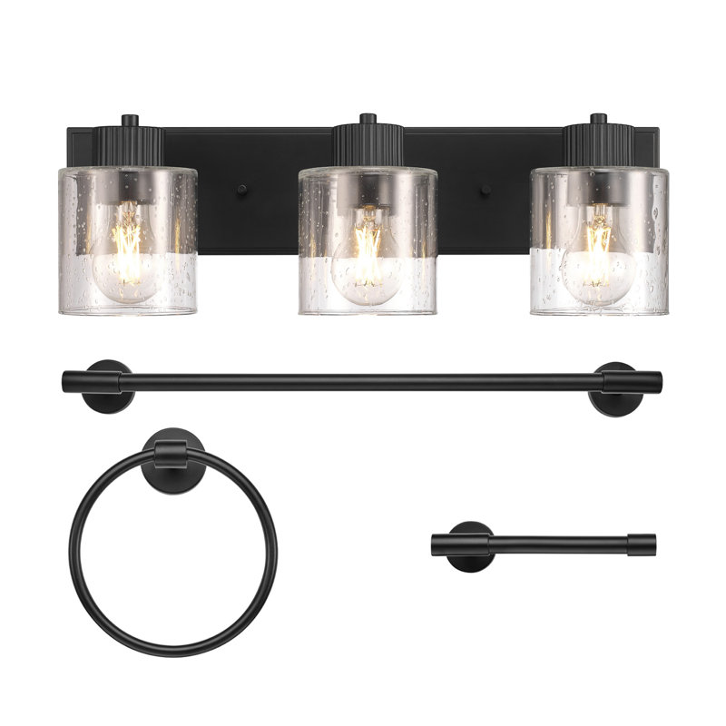 4-Piece Matte Black Bath Set