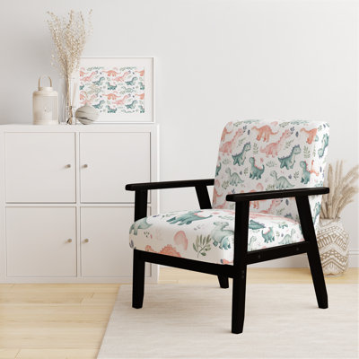 Chaise d'appoint Kids Dinosaurs - chaise avec accoudoirs vert pour enfants