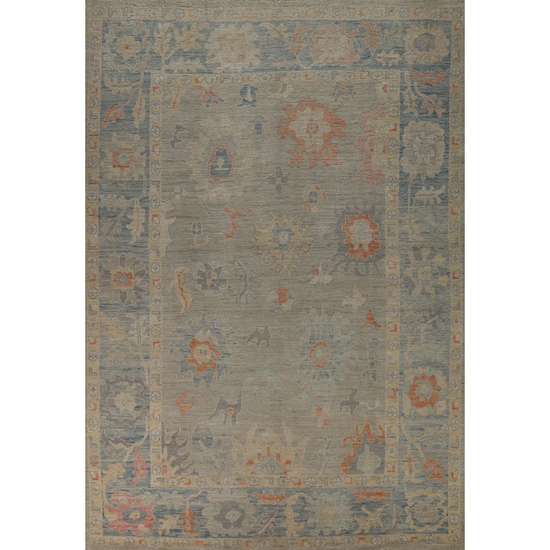 Vegetable Dye Oushak Turkish Area Rug 9x12