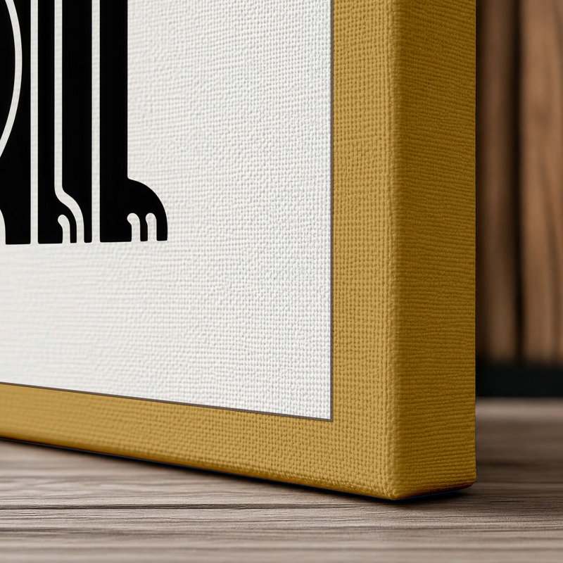 Cat Geometric - Wrapped Canvas, 18x12 - 45.7 x 30.5 cm, Ochre Border