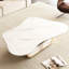 Table basse ovale moderne avec motif papillon, tablette à fermeture en douceur et plateau en pierre frittée pour tiroir d'intérieur, surfaces de bureau