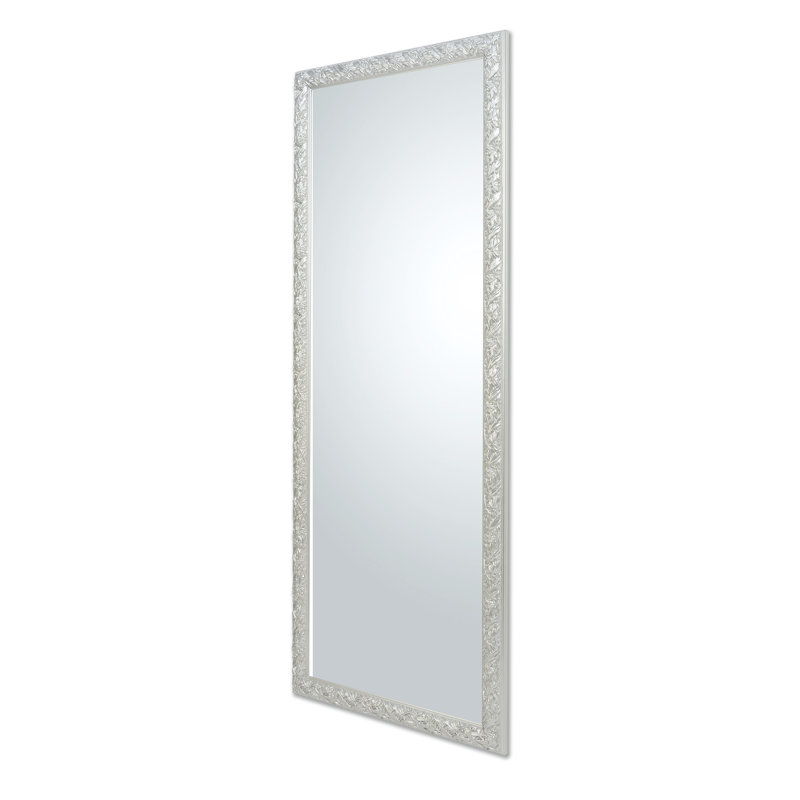 Knepp Solid Wood Flat Wall Mirror, Silver