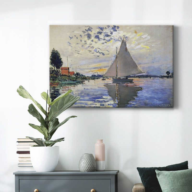 Voilier au Petit-Gallery, toile tendue, H 40 po x l 60 po