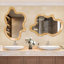 Miroir mural 33,46 "x 22,24" de forme irrégulière avec cadre en bois naturel