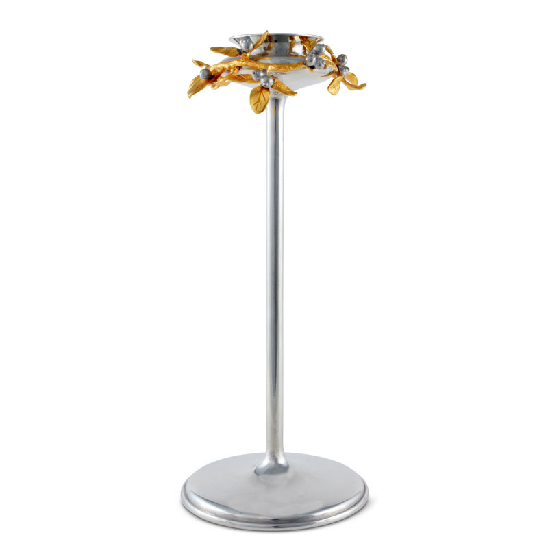Bougeoir de table en étain majestueux, H 12 po x l 6 po x P 6 po