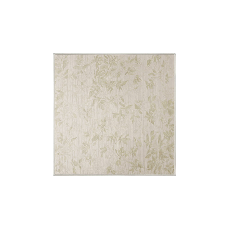 Tapis beige soyeux et moelleux, Carré 5 pi