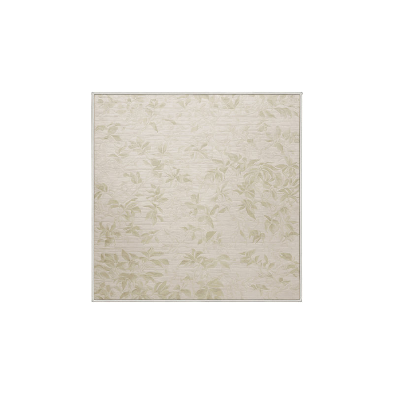 Tapis beige soyeux et moelleux, Carré 8 pi