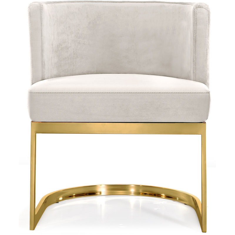 Gianna Barnier Wingback Arm Chair, Gold, Cream Velvet