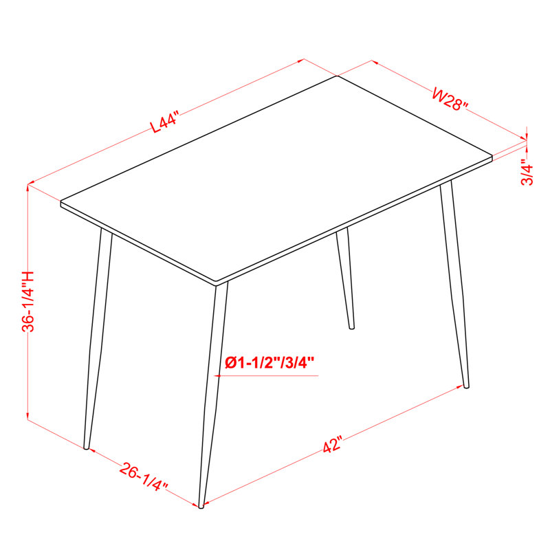 Pafford 4 - Person Four Leg Dining Set, Natural
