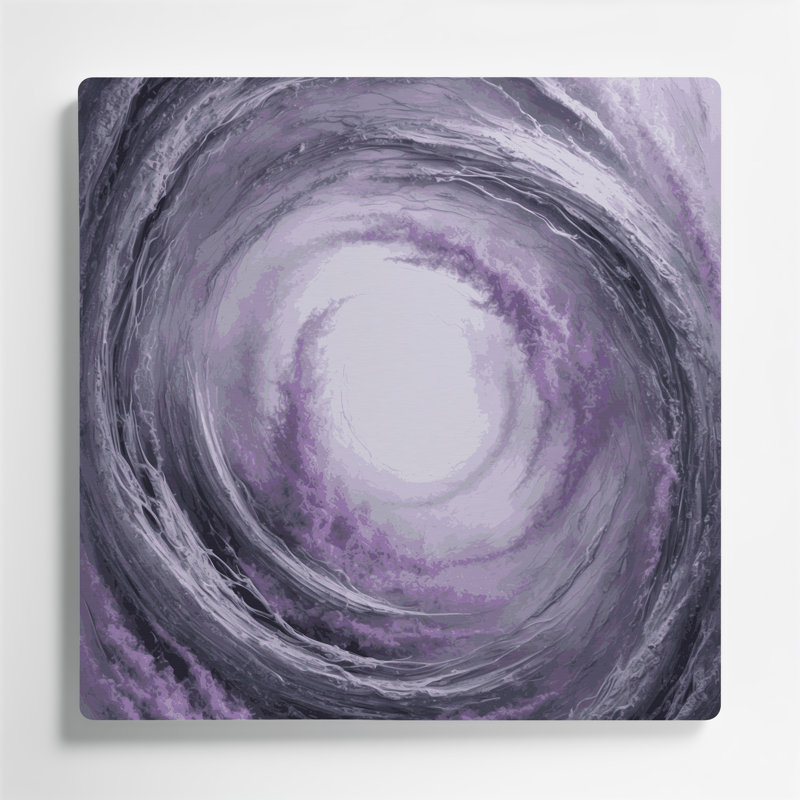 Abstrait paysage 71, art mural en métal mauve, H 16 po x l 16 po