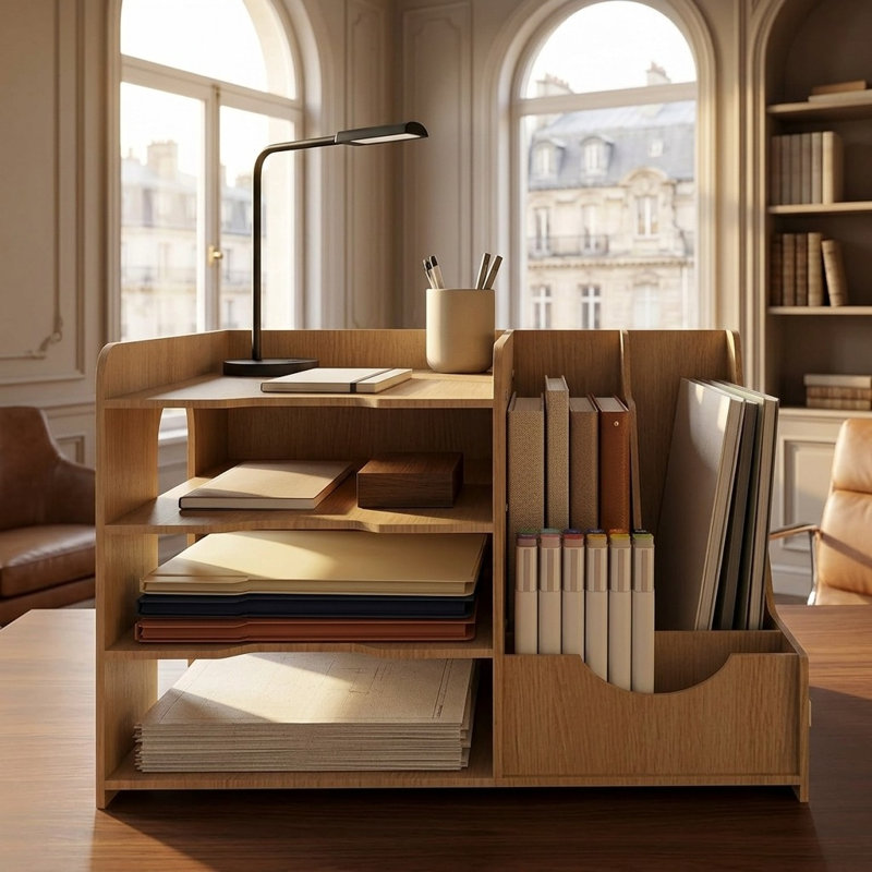 Solid Wood Desk Organiser